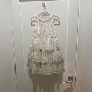 White and gold glitter dress. Janie and Jack size 6.